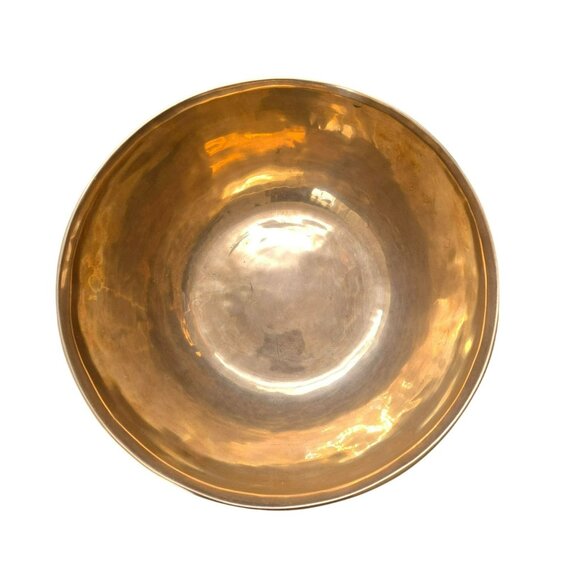 Vintage Hand-Hammered Polished Brass? Copper? Bowl 8.5" HS261 - Picture 3 of 7